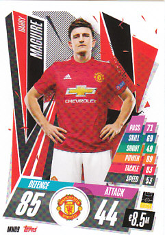 Harry Maguire Manchester United 2020/21 Topps Match Attax CL #MNU09